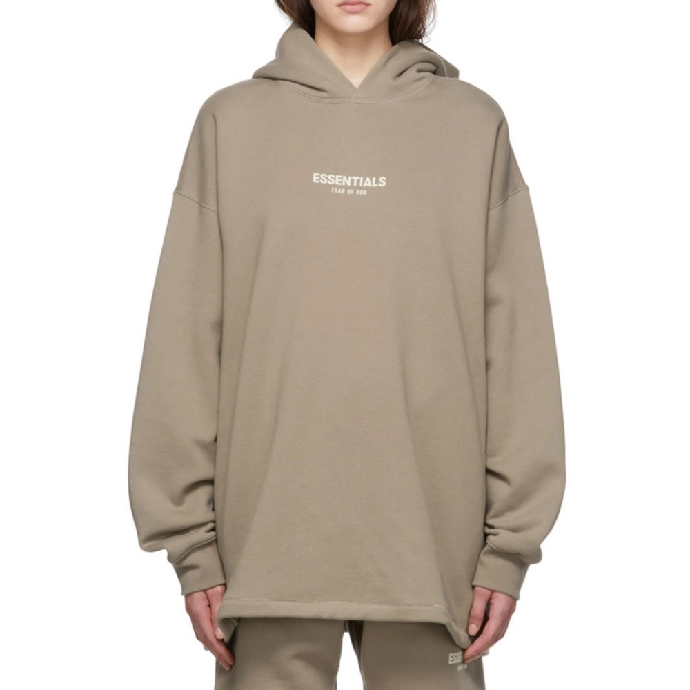 New ESSENTIALS Taupe Cotton Hoodie